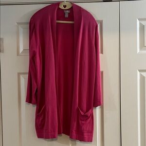 Chico's Fuchsia Open Front Cardigan 3/4 sleeve